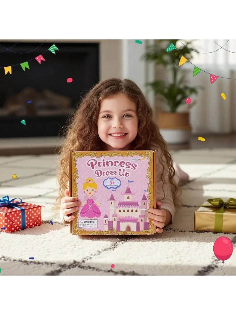 Princess Dress Up Trunk 16PCS Costume Set for Girls Birthday Gift - Purple